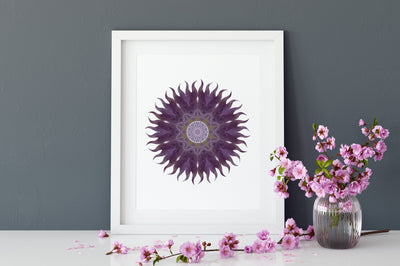 Amethyst Purple Printable Mandala Wall Art  or Crystal Grid Print Digital Download Set of 10 Gemstone Prints Boho Decor