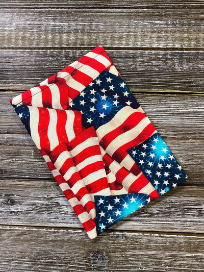 Vintage American Flags Padded Book Sleeve | BookGoodies | Book Pocket | Protective Book Bag | Book Pouch | Bookish Nerd Gift